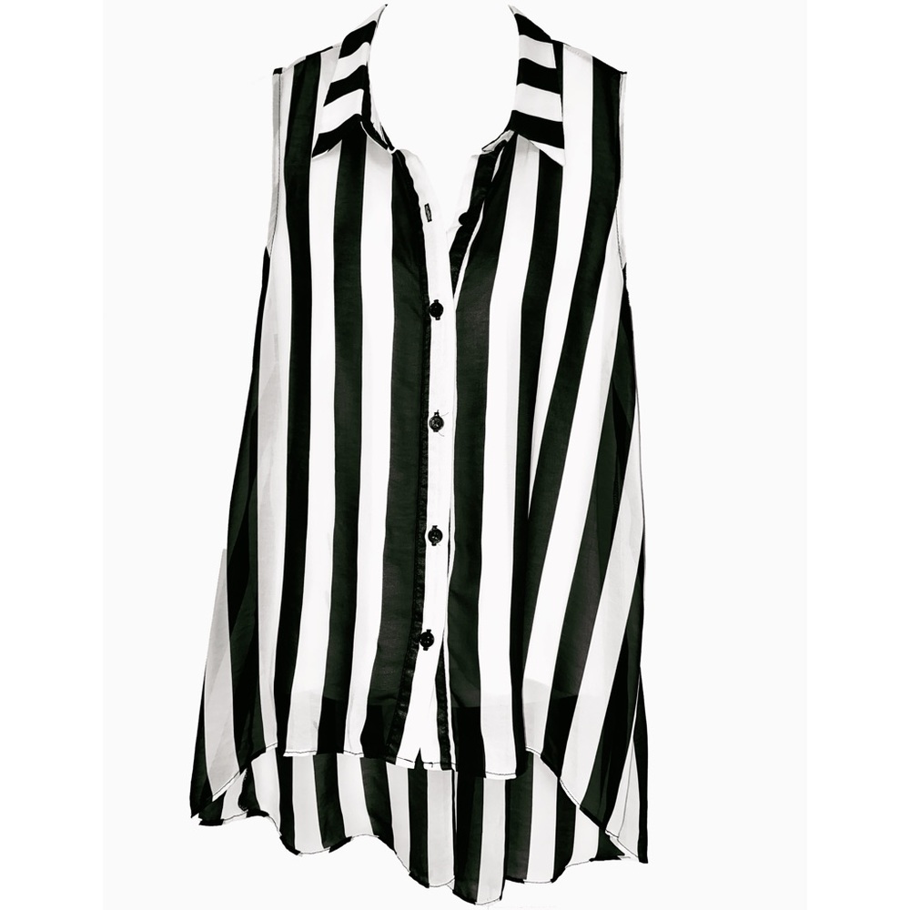 High-Low Striped Button Down - image 1